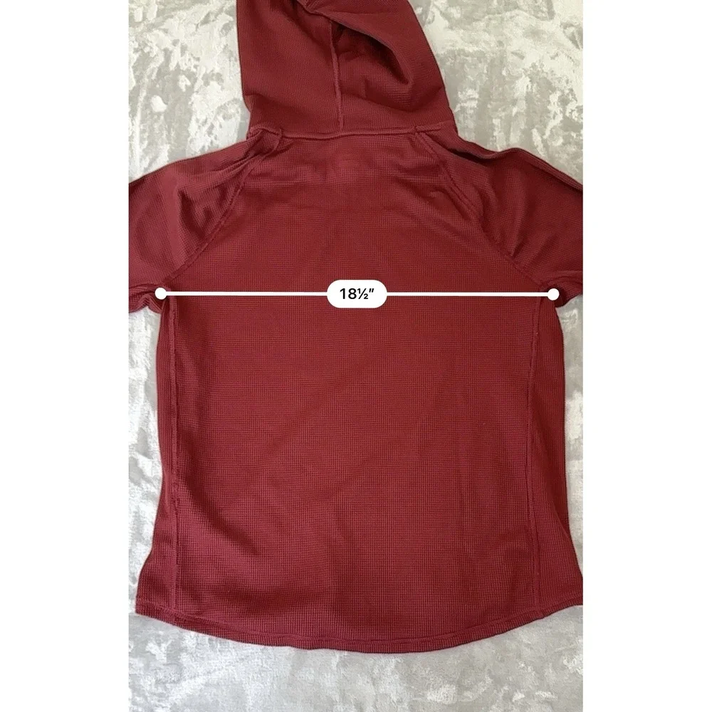 Adidas Hoodie Pullover Men's Size Medium Red Lightweight Thermal Long Sleeve EUC